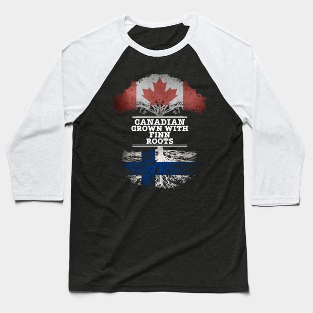 Canadian Grown With Finn Roots - Gift for Finn With Roots From Finland Baseball T-Shirt by Country Flags